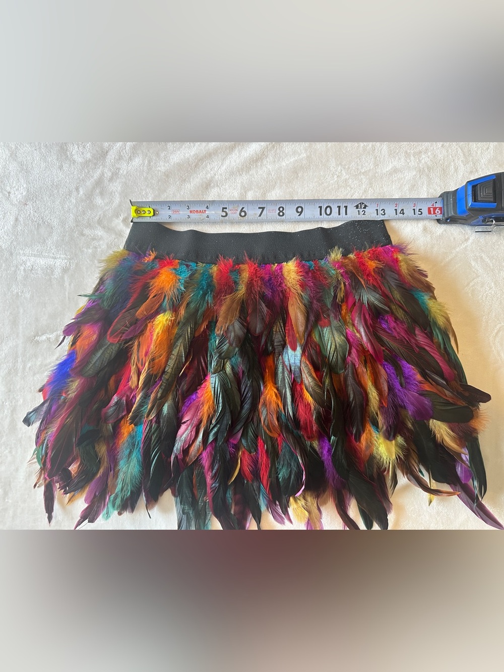 Multicolor Feather Trim Mini Skirt - Picture 4 of 6